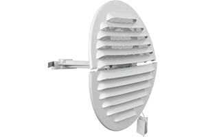 La Ventilazione GABDF125R Griglia di ventilazione tonda pieghevole in Alluminio verniciato bianco con rete antinsetti, diametro 150 mm