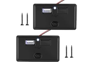 BQWEUN 2Pcs Prise de Chargeur USB Double Voiture 4.8A, Prise 12V-24V Camping Car, Double Port Prise USB 12V Voiture Encastrable, Prise Charge Rapide Étanche avec LED, pour Voiture, Marine, Camion