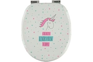 shelfmade Klodeckel mit Absenkautomatik Motiv aus MDF - Toilettensitz mit Absenkautomatik Motiv absenkbarer WC Sitz mit Absenkautomatik Toilettendeckel - bunte WC Deckel (Einhorn)