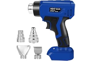 ROADTIME Cordless Hot Air Gun Compatible with Bosch B 18V Battery, Max. 430℃ Cordless Heat Gun with 4 Nozzles for Paint Stripping, Bending Pipes, DIY (No Battery)