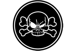 EASYDRUCK24DE 'Adesivo Teschio, Retro, Colore: Nero, Diametro: 4 cm, Articolo n. Auto 008, außenklebend per Auto, Camion, Moto, motorino, motorino, Scooter, Veicoli, Resistente ai Raggi UV e alle intemperie