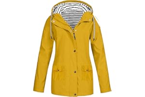 Ghemdilmn Chubasquero para mujer, impermeable, transpirable, a prueba de viento, de invierno, deportivo, para exteriores, parka