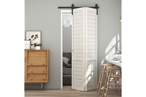 TSMST Système complet de porte coulissante bi-pliante, 76,3 cm, pour 2 portes, style basique, lisse et calme (pas de porte)