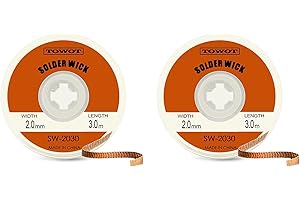 TOWOT Trecce e stoppini dissaldanti SW-2030 (2 pezzi - larghezza 2.0mm, lunghezza 3.0m).