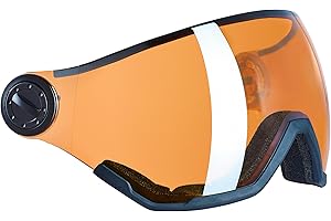 Black Crevice Visière de rechange avec protection complète I Visière de rechange pour casque de ski modèles I Visière de casque de ski avec revêtement anti-buée et protection UV 400 I Visière incassable