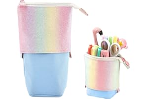 HIQE-FL Federmäppchen Reißverschluss,Federmäppchen Mädchen Teenager,Student Federmäppchen,Ständer Bleistifthalter,Teleskopisch Mäppchen (O)