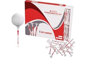 BENSIVE Golf Tees Bamboo 70mm | Pack of 200, 100 & 50 | Sturdy, Biodegradable, Sustainable Wooden Golf Tees with Height Marke