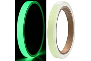 ZJCANGLIU 1 Rotolo Adesivi Fluorescenti,Fluorescente,Nastro Fluorescente Adesivo,Nastro Fluorescente,Nastro Adesivo Fluorescente,per L'utilizzo su Palchi,Scale,Corridoi,Segnali di Uscita,5m * 10mm(Verde)
