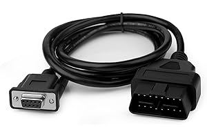 euroharry Cavo diagnostico per auto, 1 m, cavo diagnostico da 16 pin, OBD2 a RS232 DB9, adattatore diagnostico per auto, cavo di prolunga