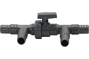 HAF® 3 Wege Solarweiche / 3 Wege Ventil mit Absperrhahn I 2-Teiliges Bypass Set mit 32mm & 38mm Schlauchtüllen zum Anschluss von jeglicher Poolheizung, Wärmepumpe, Solarschnecke und Solarheizung