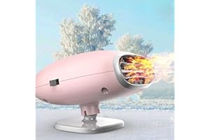 Auto Heizlüfter, TOTMOX Tragbar 12V 300W 2-in-1 Auto Zigarettenanzünder Heizung Lüfter Defroster Demister Pink