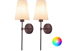AIEHNID Wall Lights Battery Operated Wall Sconces Set Of 2，Indoor not Hardwired Fabric Shade Fixtures,Rechargeable Wireless Wall Sconces With Dimmable Remote Control,for Bedroom,Farmhouse ( Color : Black )