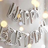 Happy Birthday Folyo Balon (G&uuml;m&uuml;ş D&uuml;z Yazı)