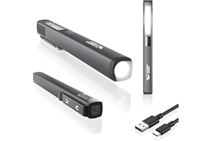 ‎SMILING SHARK Smiling Shark Arbeitsleuchte, GZ-5112 LED Werkstattlicht Wiederaufladbare 6 Modus Licht Tragbar Stiftlampe Werkstattlampe mit Magnet & Clip Pen Light für Reparatur Garage Camping Working Inspektions