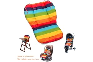 Fitzulam Kinderwagenkissen, wasserdicht, für Hochstühle, Kinder, Autositz, atmungsaktiv, Regenbogen