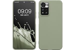 kwmobile Funda para Xiaomi Redmi Note 11 Pro+ 5G / Note 11 Pro Plus 5G Carcasa - Ultrafina de TPU y Silicona con Bordes elevados anticaídas - Gris Verdoso
