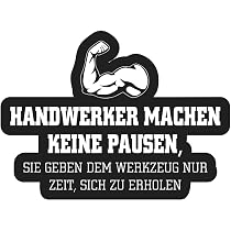 Lustiger Handwerker-Sticker "Stundenlohn" - Vinyl-Aufkleber 10x10 Cm, Weiß Glänzend