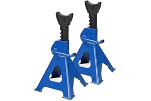 FEIDAK Axle Stand 3T Capacity Heavy Duty for Car Caravan Van Vehicle Stand Lifting Set of 2 Metal Steel Jack Stand Car Support Holding Stand Quick Release Ratchet Adjustment for Garage Workshop Usage, Blue