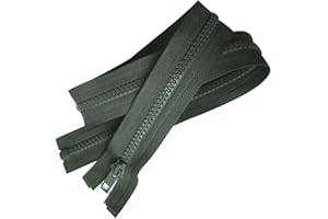 FILOUFACE Fermeture Eclair Coloris Vert Kaki 70 cm Séparable Ouvrable Maille 5 mm Largeur 3 cm Blouson