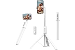 ATUMTEK Statyw do selfie Stick o przekątnej 55 cali, wysuwany aluminiowy statyw do telefonu z ładowanym pilotem Bluetooth do iPhone'a, Samsung, Google, LG, Sony i innych, pasujący do smartfonów