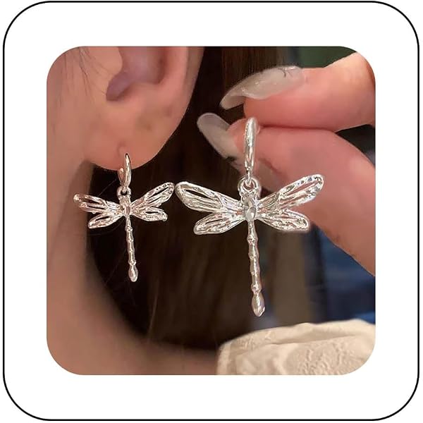Orecchini a perno in argento Sterling 925 a forma di libellula