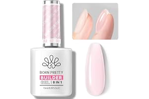 Born Pretty BuilderGel Uñas 8 en 1 Transparente Lechosa Nude Rápido Constructor Gel Base Top Coat Extensión Reforzado Pegamento