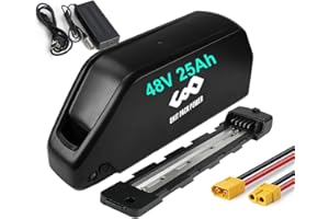 EXECYC Batterie de vélo électrique 48V 25Ah pour Kit de Roue Avant-arrière Moteur Bafang -250W 500W 1000W 1500W 2000W Batterie (48V 25Ah 0-1500W(Grade A Cell))