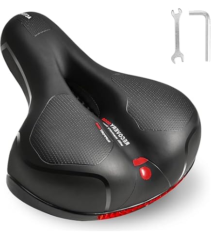 Selle Vélo Confort Bikeroo Extra Large Noire - Kit Complet Avec Outillage Et Housse Pluie