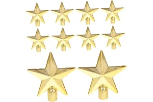 DIKACA 10 St Mini Julgransstjärnor Hållbar Julgranstopp Dekoration för Fest och Hem Glittrande Julstjärna för Julpynt och Fam