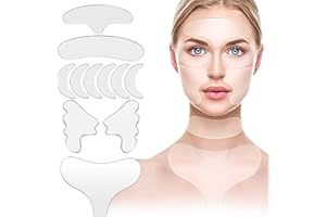 DERJDISF 11 Piezas de Almohadillas Antiarrugas de Silicona Reutilizables para Las Arrugas de Los Senos, Parches de Silicona para Las Arrugas del Cuello, Juego de Almohadillas para la Frente