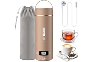 ‎BINDOKUN Elektrischer Reisewasserkocher Klein 500ML, Kleiner Wasserkocher Reise Schnelles Kochwasser Mini -Wasserkocher tragbar 316 Edelstahl, automatisches Schließen, For Tee, Kaffee, Babymilch (Braun)