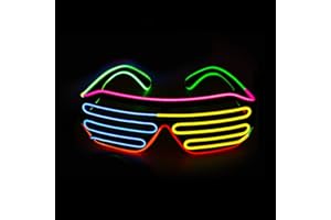 Gcidto EL Multicolor Glow Glasses - Versatile Light-Up Eyewear for Halloween/EDM Parties/Cosplay & Night Events. (Mutilcolor-2)