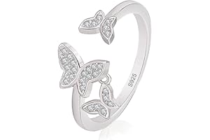 Miotlsy Ring Schmetterling Silber 925 Adjustable Ring Women Ringe Verstellbare Ringe Silber Für Mädchen, Geschenk Zum Jahrestag