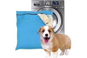 WUDONG Borsa per biancheria di animali domestici, con filtro blu per il pelo degli animali domestici, per lavatrice, con cerniera YKK, per asciugamani e cucce degli animali