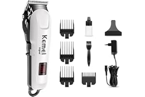 Kemei Km-809A Pet Clipper Dog Cat Grooming Kit - Professional Rechargeable Cordless Dog Clippers for Thick Coats, Small, Large Dogs, Quite Pet Grooming Shaver with Scissor