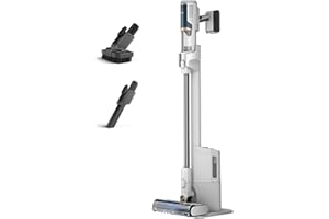 ‎SHARK Shark Clean und Empty Akku-Staubsauger mit Absaugstation, bis 40 Min. Laufzeit, kabellos, selbstentleerend, für Tierhaare, Teppich und Hartböden, mit LED-Licht, leise, weiß/blau, BU3521EU