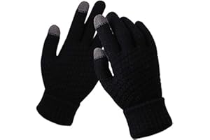 fdsmall Winter Touch Screen Gloves Thermal Gloves Womens Ladies Thickened Knitted Gloves Gloves with Non-Slip Palm Pad Mittens Soft Warm Gloves for Winter Outdoor Driving Running Cycling