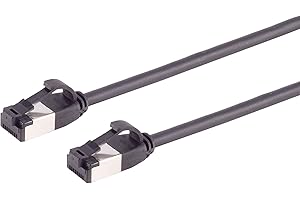 1ATTACK.DE Cavo di rete Cat 8.1 LAN, 0,25 m, cavo di rete Cat 8 Ethernet con connettore RJ45, sottile e sottile, con velocità di trasferimento di 40 Gbps, nero, 0,25 m