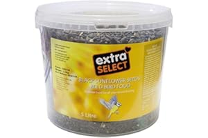 Extra Select Black Sunflower Seed Wild Bird Food, 5 Litre Tub