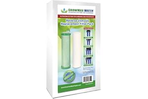 Packung mit 2 Wasserfiltern für Eco Grow, Power Grow, Mega Grow und Maxquarium. Kohleblockfilter und 5-Mikron-Sedimentfilter. GrowMax Water.
