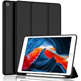 Apple iPad 9. Nesil 10.2" 2021 ile uyumlu Kılıf Kalem B&ouml;lmeli Smart Case A2602 A2603 A2604 A2605 Siyah