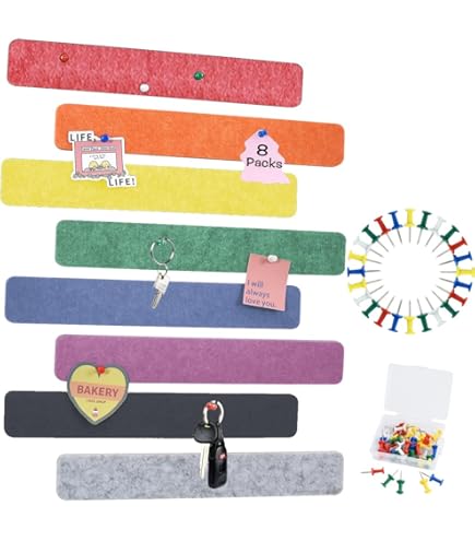 Vilt Pin Board Bar 33cm x 5cm, 8 Pack Kurk Board Bulletin Board