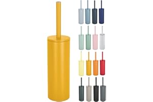 Spirella ESCOBILLA DE BAÑO CON SOPORTE DE ACERO INOXIDABLE AKIRA AMARILLO MATE