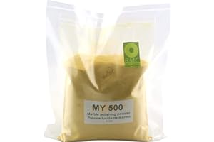 BRICO MARBLE CARE BMC MY-500 Polvo de Pulido Amarillo para mármol y Piedra caliza, Bolsa de 500 g, para el Tratamiento de Manchas Opacas de corrosión leves. para Aplicaciones de Pulido a máquina