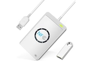 NIERBO Lettore NFC Scrittore Lettore di Smart Card NFC ACR122U Lettore RFID NFC Compatibile PC/SC 424 Kbps Supporta ISO 14443 A&B Mifare Felica e 4 Tipi di Tag NFC (Nessuna Carta)