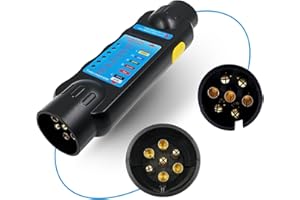 Aelmiyw Comprobador Remolque 7 Pines,Herramienta de Prueba de Remolque de 7 Pin 12v,7 Pines Luces De Remolque Probador para Caravana Coche