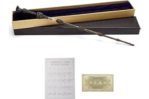 FWHFNB Baguette Magique, Baguette Magique pour Enfants, Baguette Magique Dumbledore,Baguette Magique avec Boîte Cadeau pour Sorcières Et Magiciens - Décoration De Cadeaux De Cosplay De Carnaval (C)