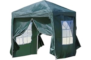 CLIPOP 4 Replacement Side Panels for Gazebo, Waterproof Sunshade 210D Oxford Cloth Replacement Marquee Wall Panels with 2 Window, Exchangeable Side Panel for 3 x 3M Gazebos (3 × 2 m, Green)