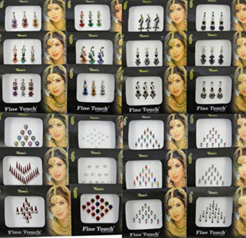 Banithani 24 Pcs Lot Different Assorted Multi colour Bindi Women Forehead Bindis Stickers