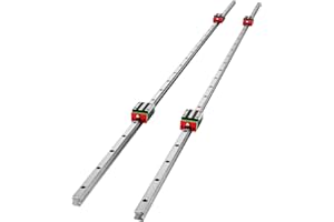 HAPPYBUY OrangeA Miniature Rail Linéaire Guide HSR15X1500, 2Rail linéaire +4Blocs de Guidage 15-1550mm, Rails Linéaires CNC, pour le routeur CNC/Rectifieuse CNC/l'impression de machines industrielles, Argent